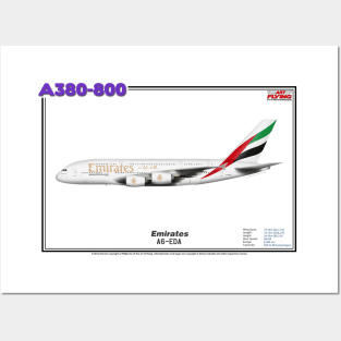 Airbus A380-800 - Emirates (Art Print) Posters and Art